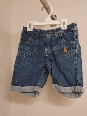 Carhartt Girls Blue Rolled Cuff Denim Shorts